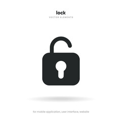 Padlock, lock or locked icon for social media, mobile application, password, UI template. website