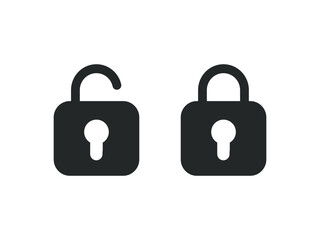 Padlock, lock or locked icon for social media, mobile application, password, UI template. website