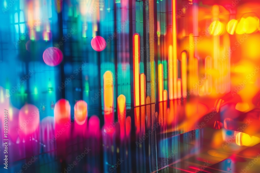 Poster marketing data on a colorful abstract setting.