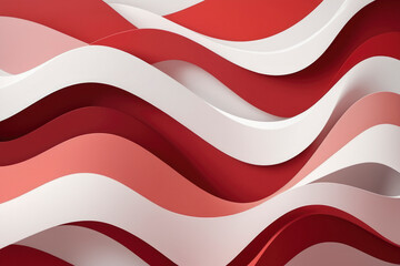 Vibrant abstract composition of flowing red, white, and pink waves creating dynamic and modern 3D effect. For backgrounds, presentations, graphic design projects, digital art, artistic application