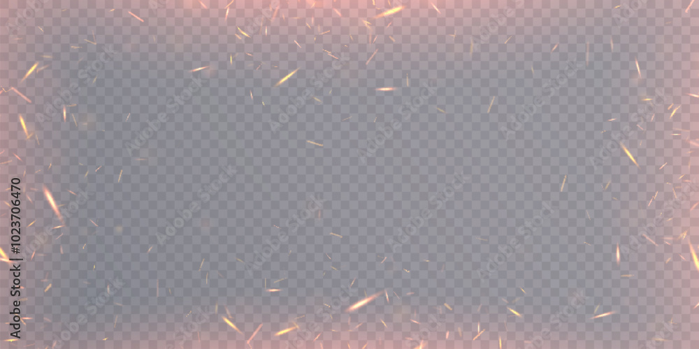 Poster sparks flame burning fire particles overlay effect for design and illustrations. flying sparks and f