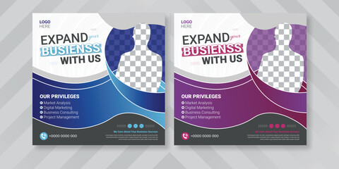 Corporate Business Expansion Social Media Post Design