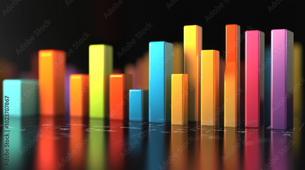 Poster colorful bar graph representation for data analysis