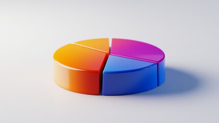Fototapeta premium Colorful Pie Chart on a Simple Background