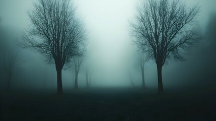 Enchanted Forest with Whispering Trees in Fog