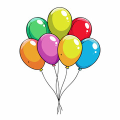 colorful balloons on a white background