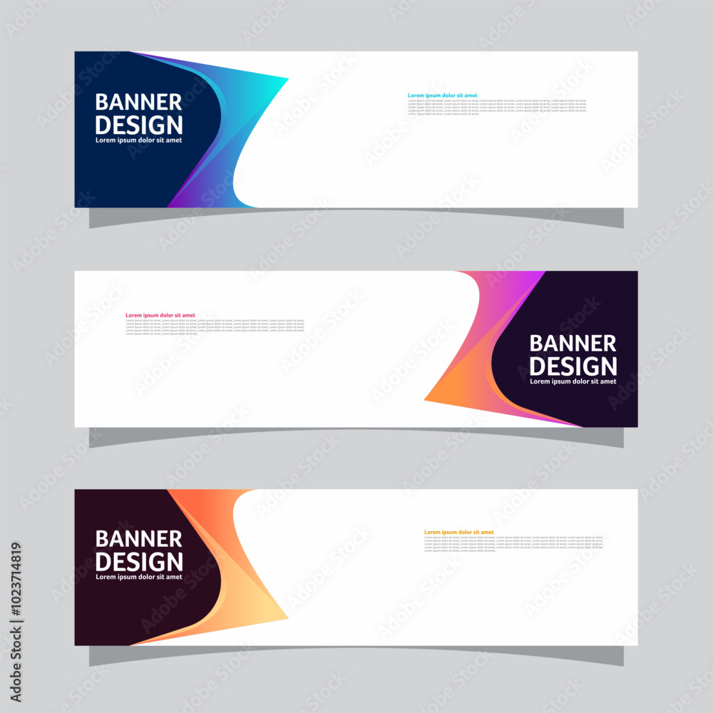 Canvas Prints vector set of landscape banner background design concept. colorful background business layout templa