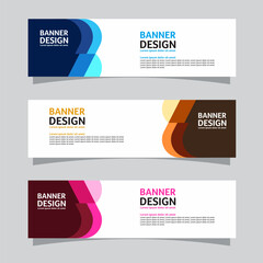 Vector set of landscape banner background design concept. Colorful background business layout template