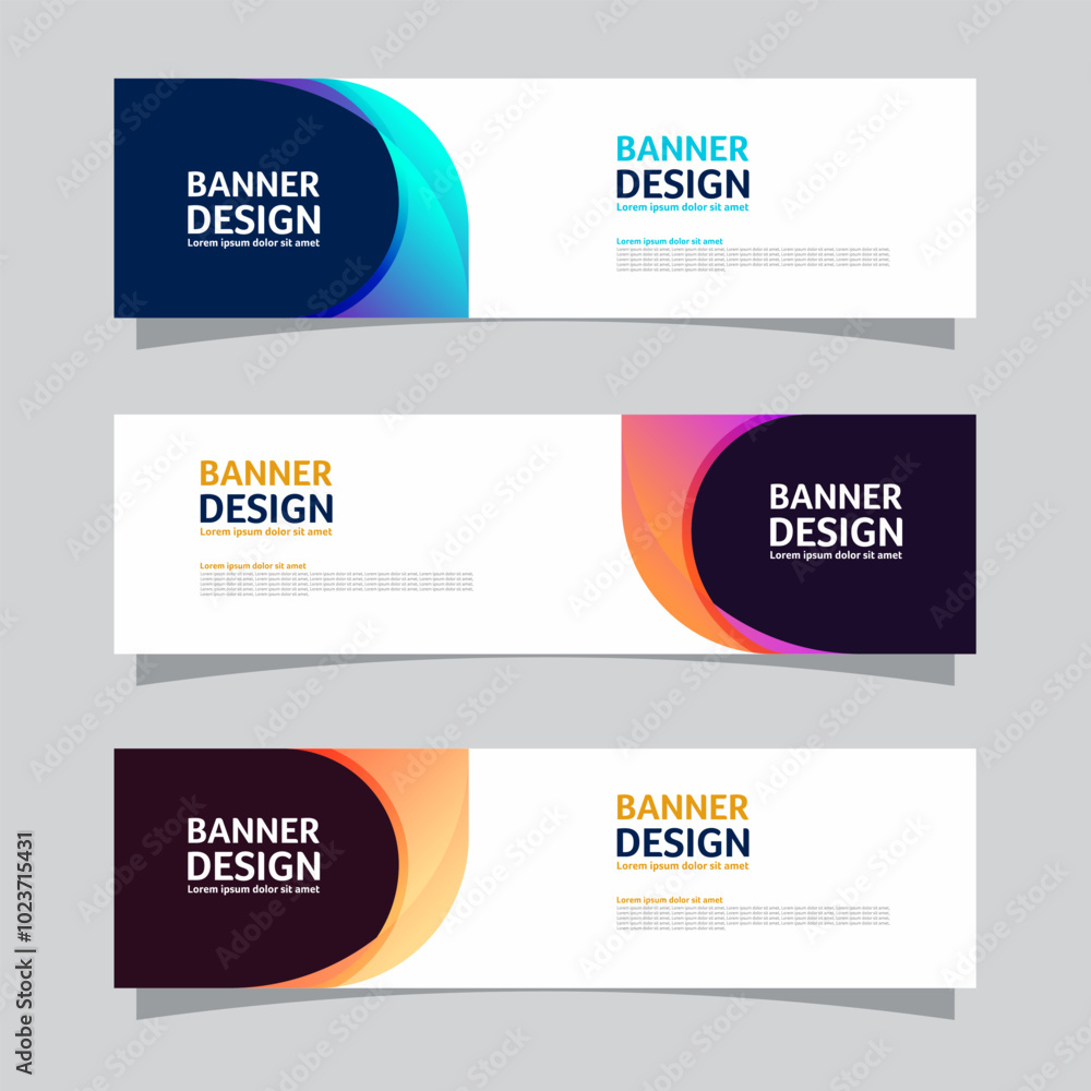 Canvas Prints vector set of landscape banner background design concept. colorful background business layout templa