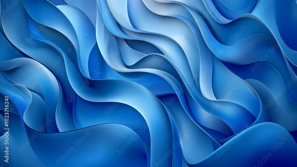 Poster abstract blue waves flow and curve in a 3d rendered image
