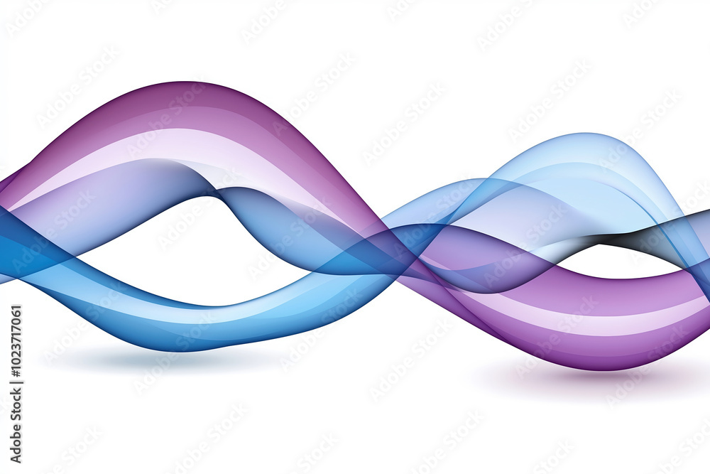 Poster colorful abstract waves creating a dynamic pattern against a white background