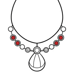 Stylish Necklace Design Illustration.