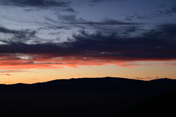 sunset over the mountains