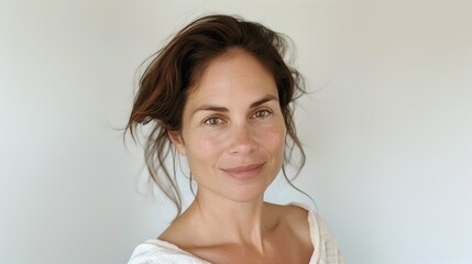 Minimalist Portrait of a Woman with Natural Beauty