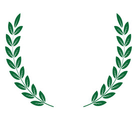 Circular laurel floral green leaf vector for award winner celebration