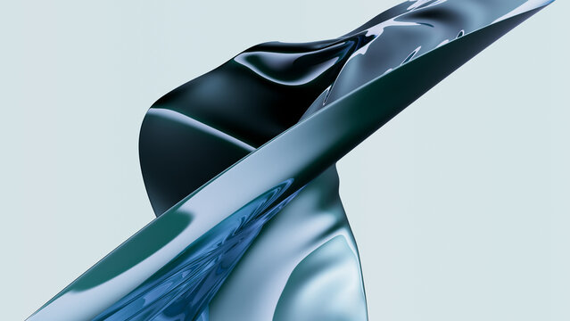 Abstract Blue Metallic texture in 3D Render