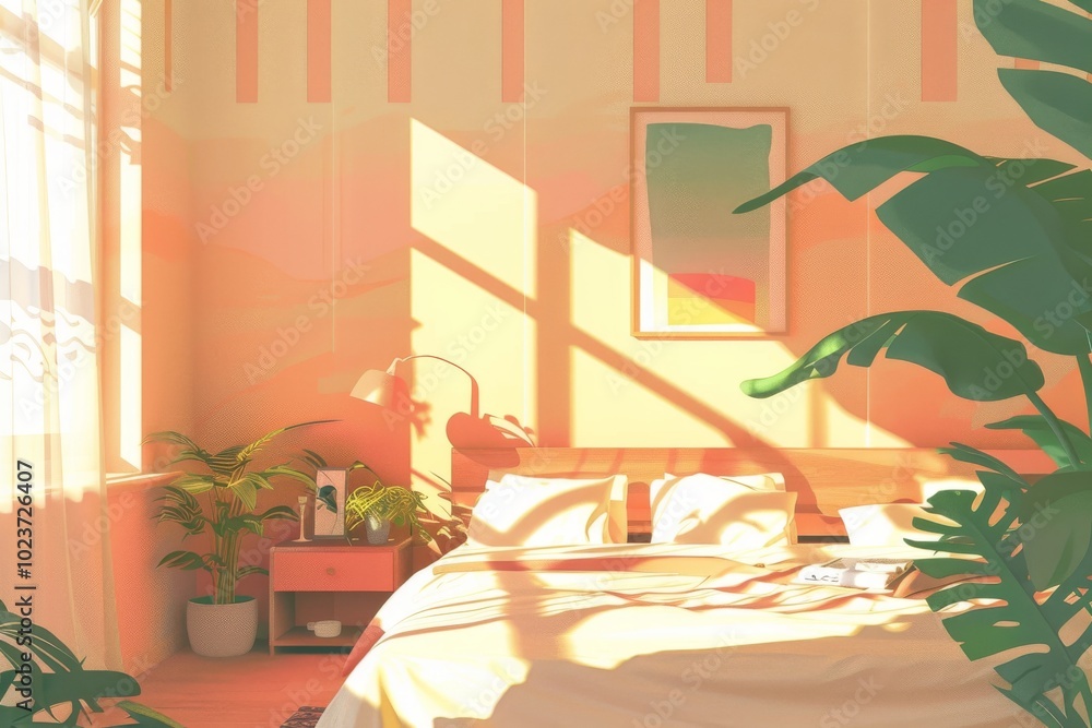 Sticker Patterned lofi background with a soothing layout.