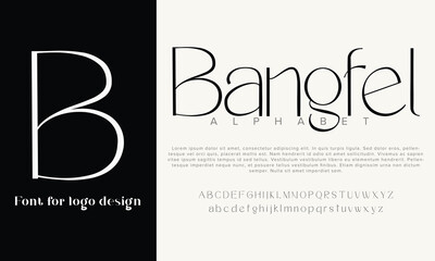 Bangfel vector alphabet font for logo design