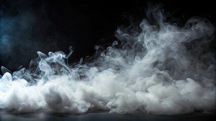 Abstract fog and smoke on black background tilted angle