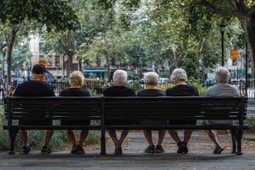 People Wearing Black Shirts and Black Shorts Sitting on a Bench During the Daytime