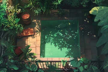 Top-down view of a relaxing lofi background.