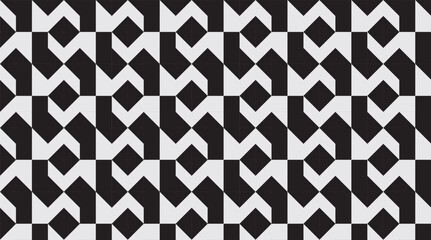 Seamless geometric pattern combination of black and white shapes. Perfect for printing, design backgrounds, wallpaper and tiles, gift wrapping