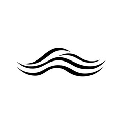 Obraz premium A simple vector line drawing of a wave, with smooth curves flowing horizontally. 