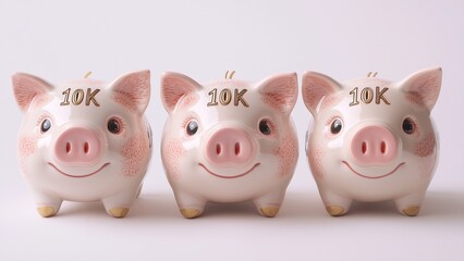 A pink piggy bank surrounded by coins, representing savings and financial growth