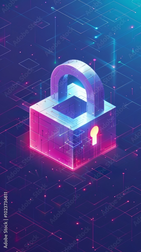 Poster clear and simple representation of digital security.