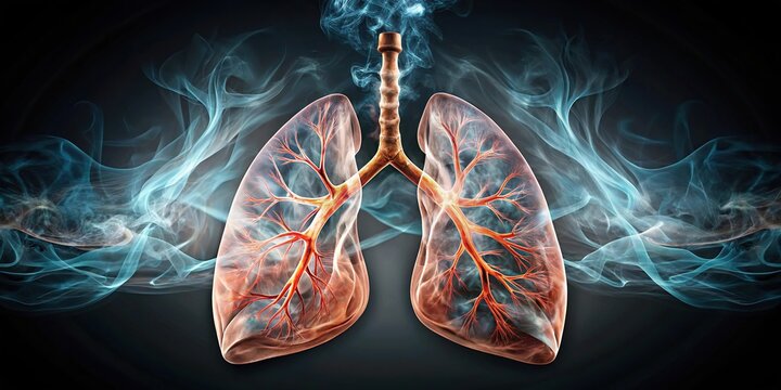 Medium shot of lungs affected by smoking