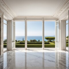Empty room with a sea view