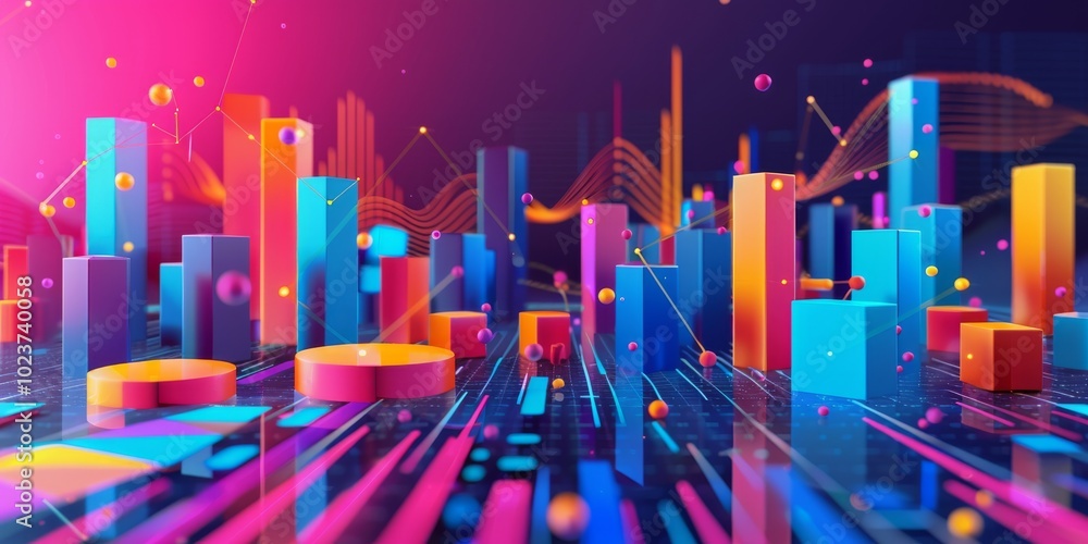 Poster conceptual visualization of marketing analytics.
