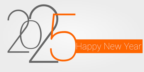 Happy new year - best wishes 2025 with colorful truncated number. Perfect vector for poster, banner, greeting and new year 2025 celebration.