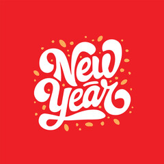 New year typography logo design, vector.