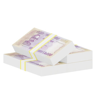 Stacked bundles of Bangladesh Taka represent wealth.