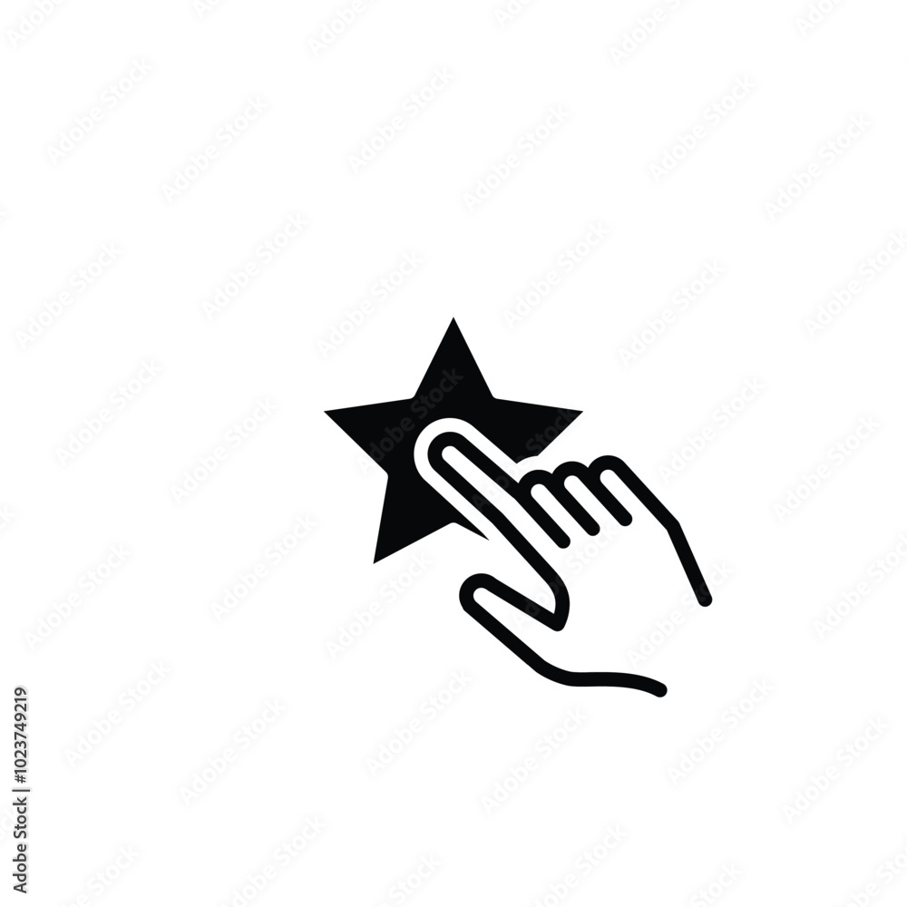 Poster touching star solid icon vector design good for web or mobile app