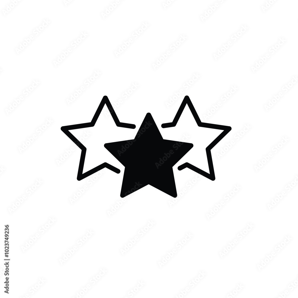 Poster three stars solid icon vector design good for web or mobile app