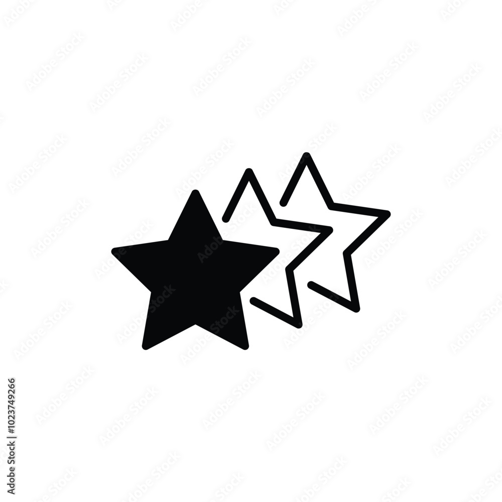 Aufkleber three stars solid icon vector design good for web or mobile app