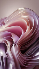 Abstract Background with Fluid Curves in Soft Pink and Beige Tones, Generative Ai
