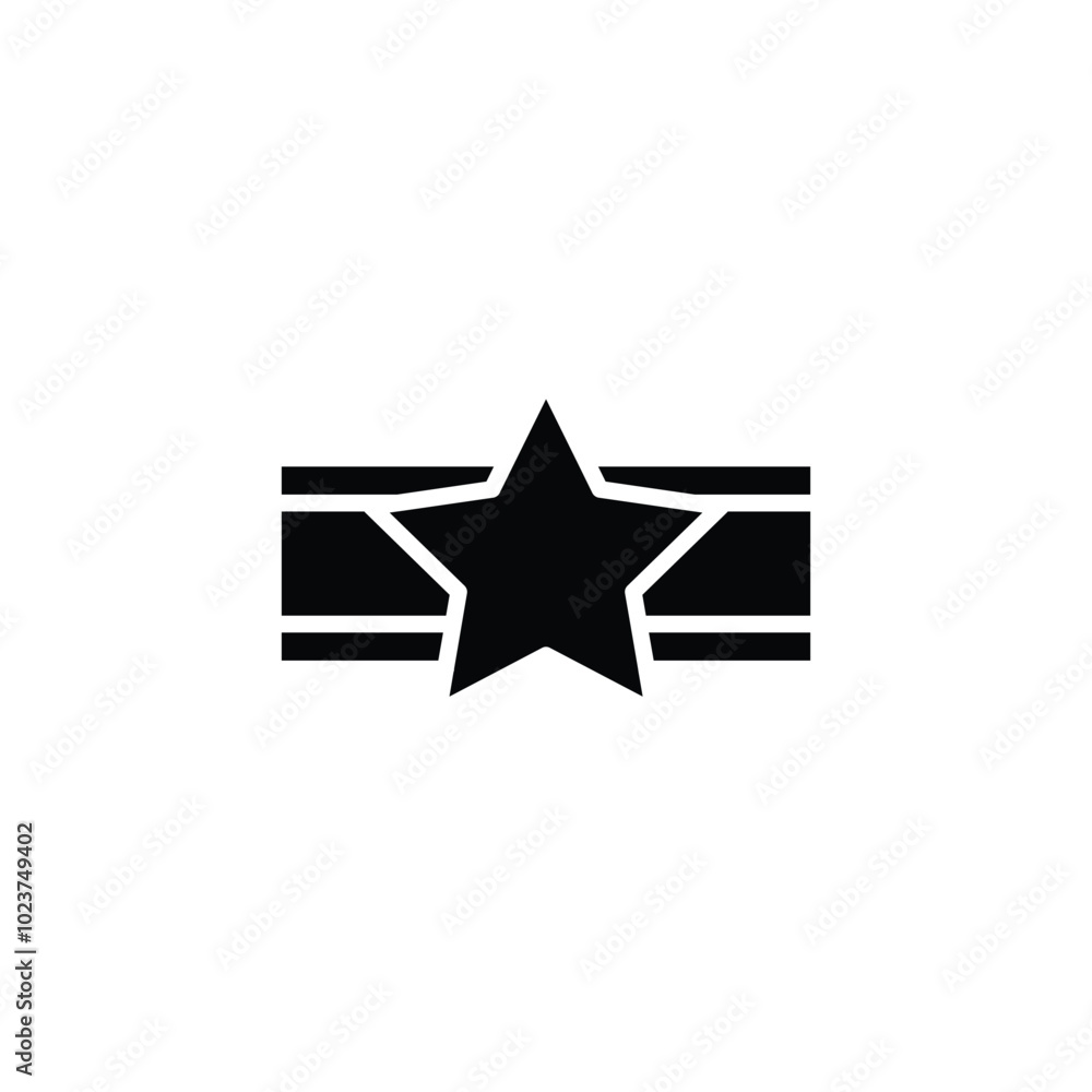 Aufkleber star ribbon solid icon vector design good for web or mobile app