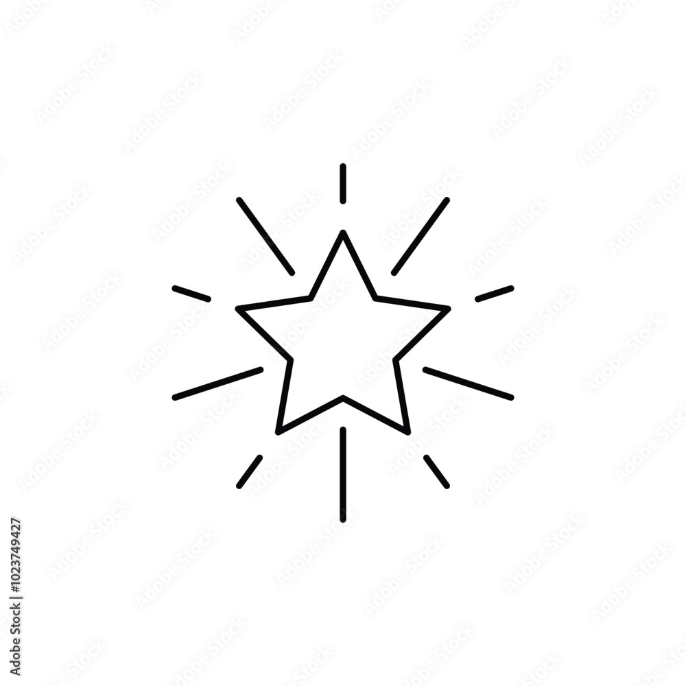 Aufkleber star thin outline icon vector design good for web or mobile app