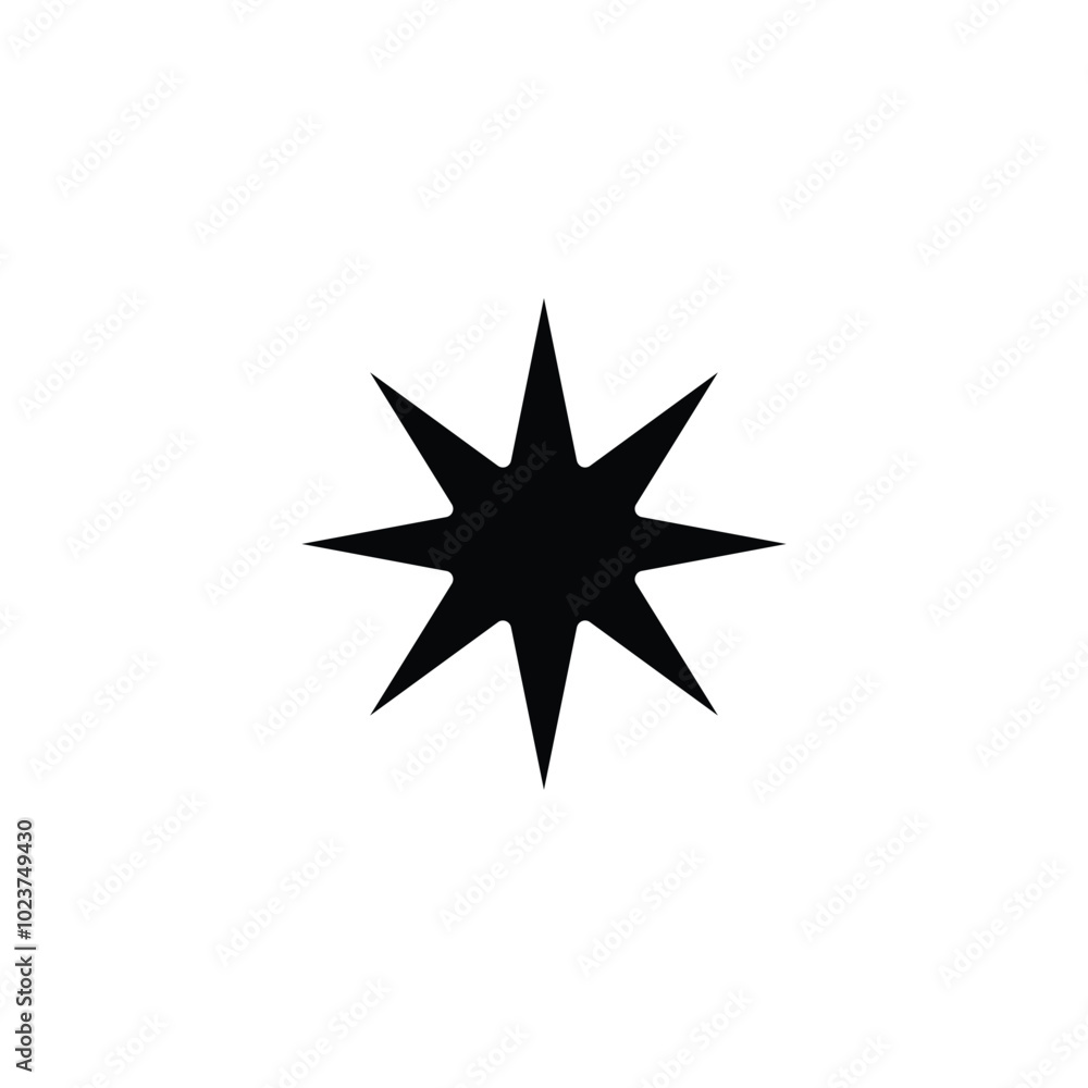 Poster star eight angle solid icon vector design good for web or mobile app