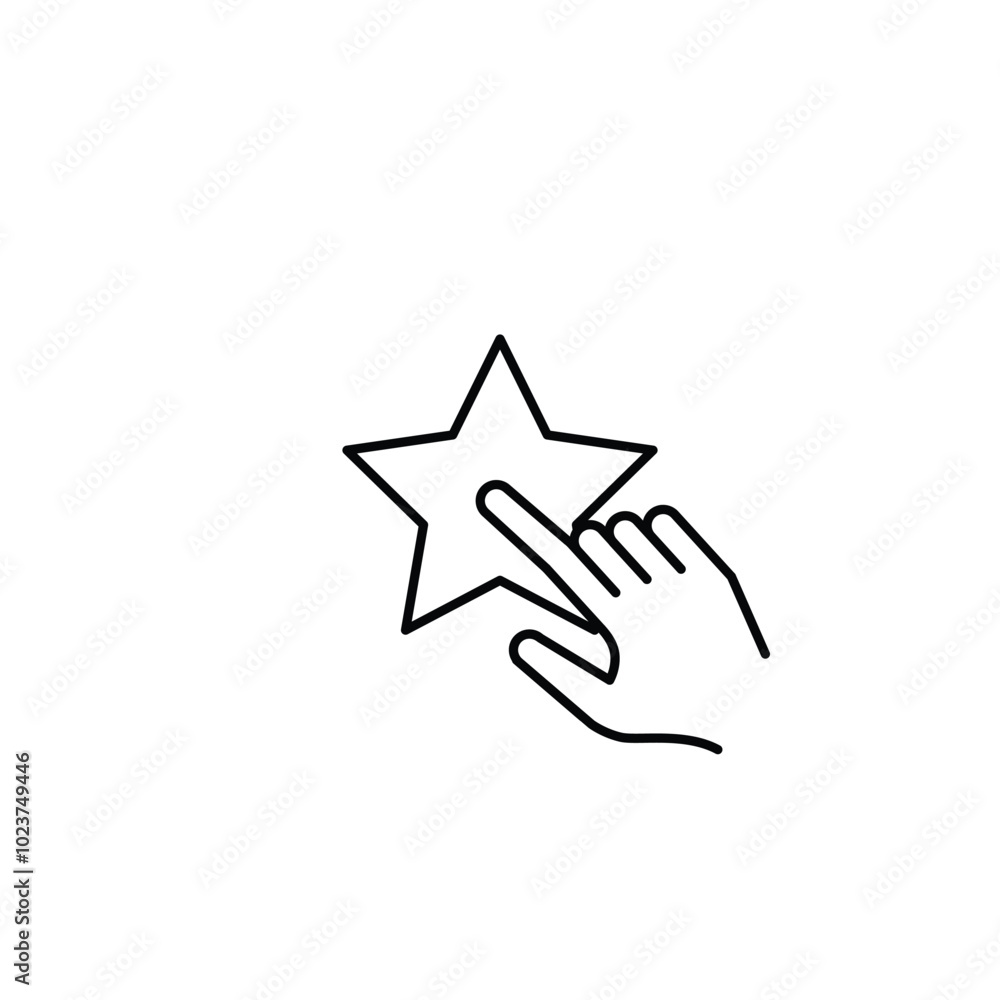 Poster touching star thin outline icon vector design good for web or mobile app