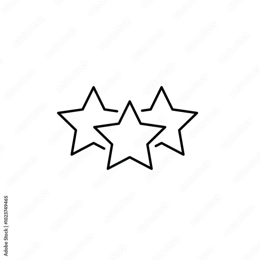 Poster three stars thin outline icon vector design good for web or mobile app