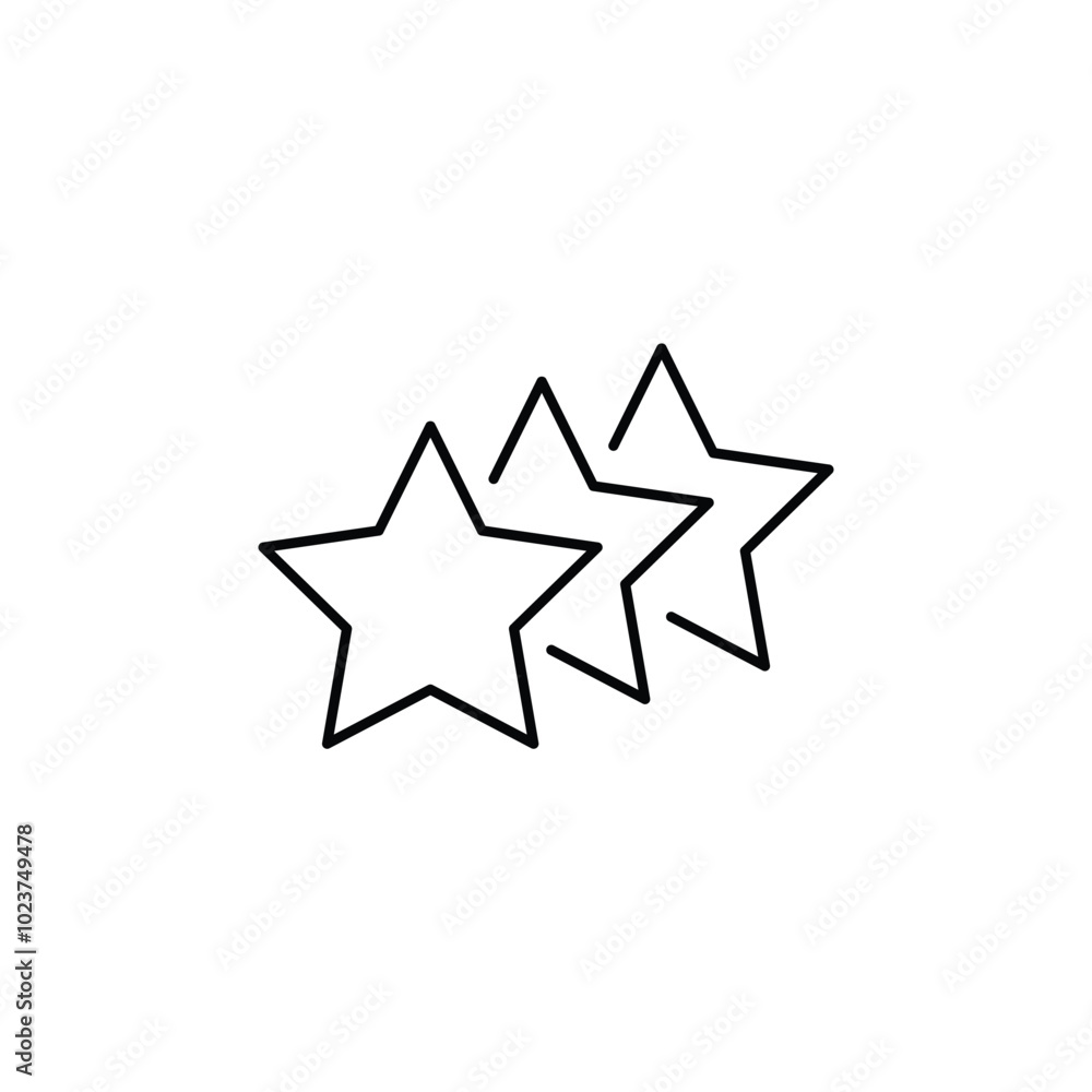 Poster three stars thin outline icon vector design good for web or mobile app