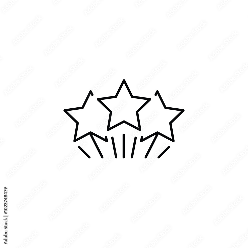 Poster three stars thin outline icon vector design good for web or mobile app