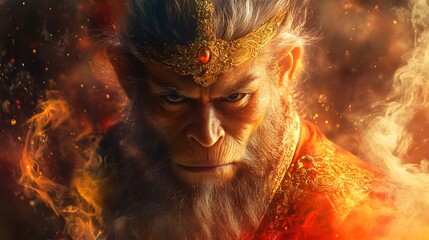 Celestial Fire Elemental Spirit Glowing with Cosmic Power image