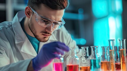 Fototapeta premium Research products in the laboratory. Generated by ai.