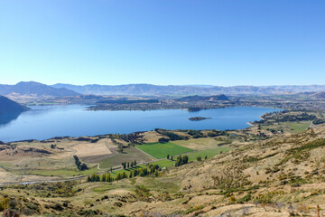 View of Wanaka and it's lake from the top of Roys Peak