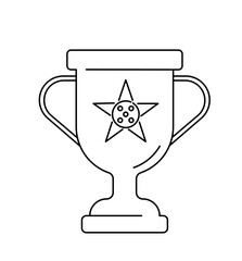 Pickleball line icon. Cup and trophy for winners in paddle league or tournament. Hobby and leisure. Championship and competition. Outline vector illustration isolated on white background